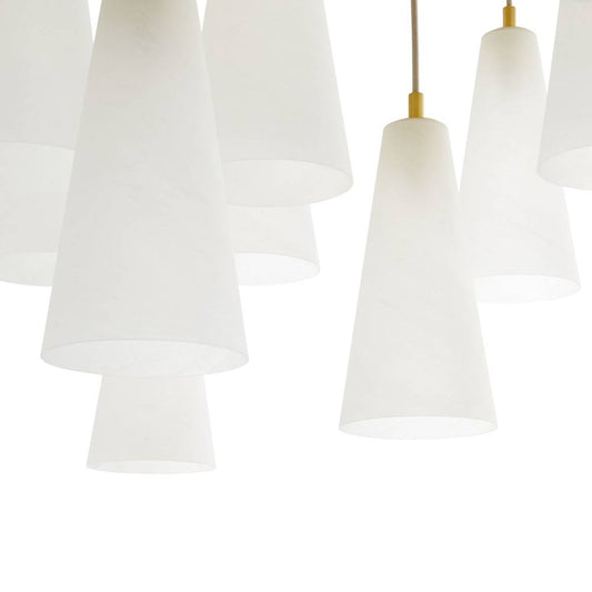 18-Light Antique Brass Glass Chandelier