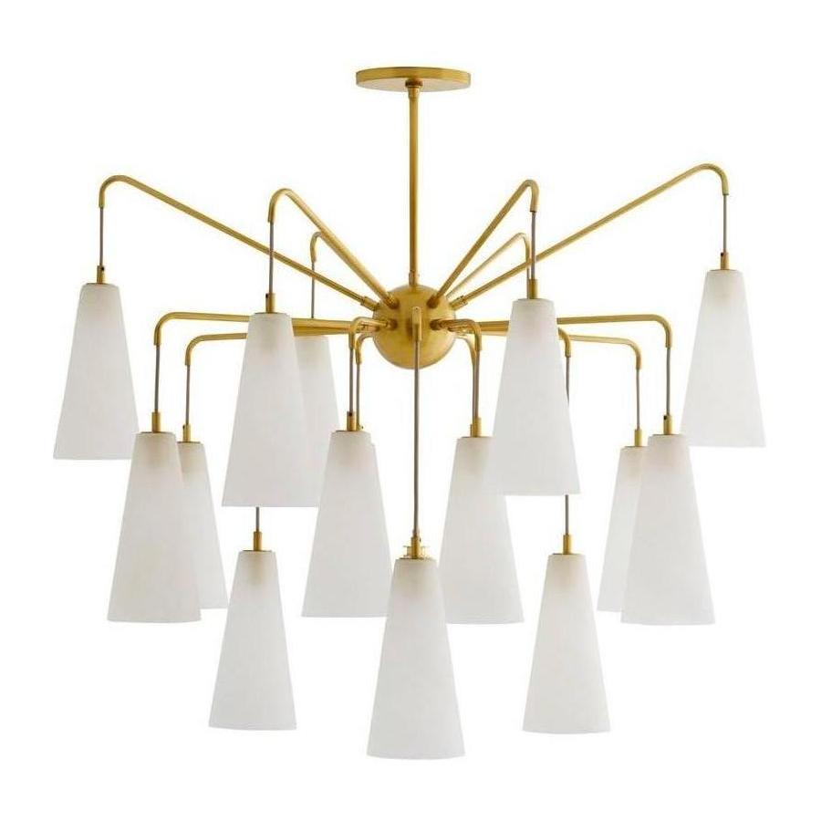 18-Light Antique Brass Glass Chandelier / Default Title