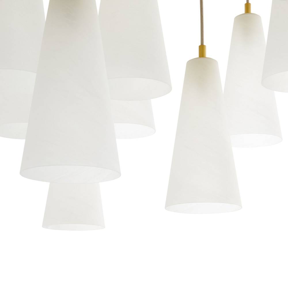 18-Light Antique Brass Glass Chandelier