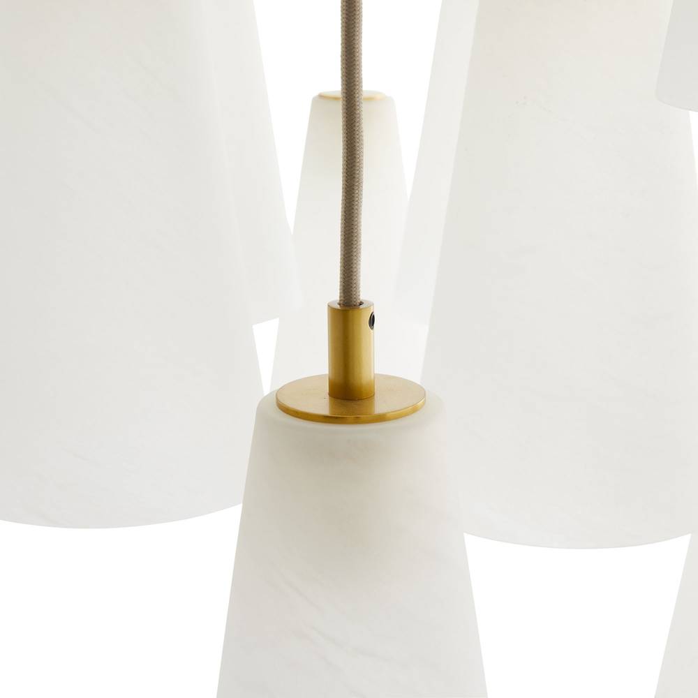 18-Light Antique Brass Glass Chandelier