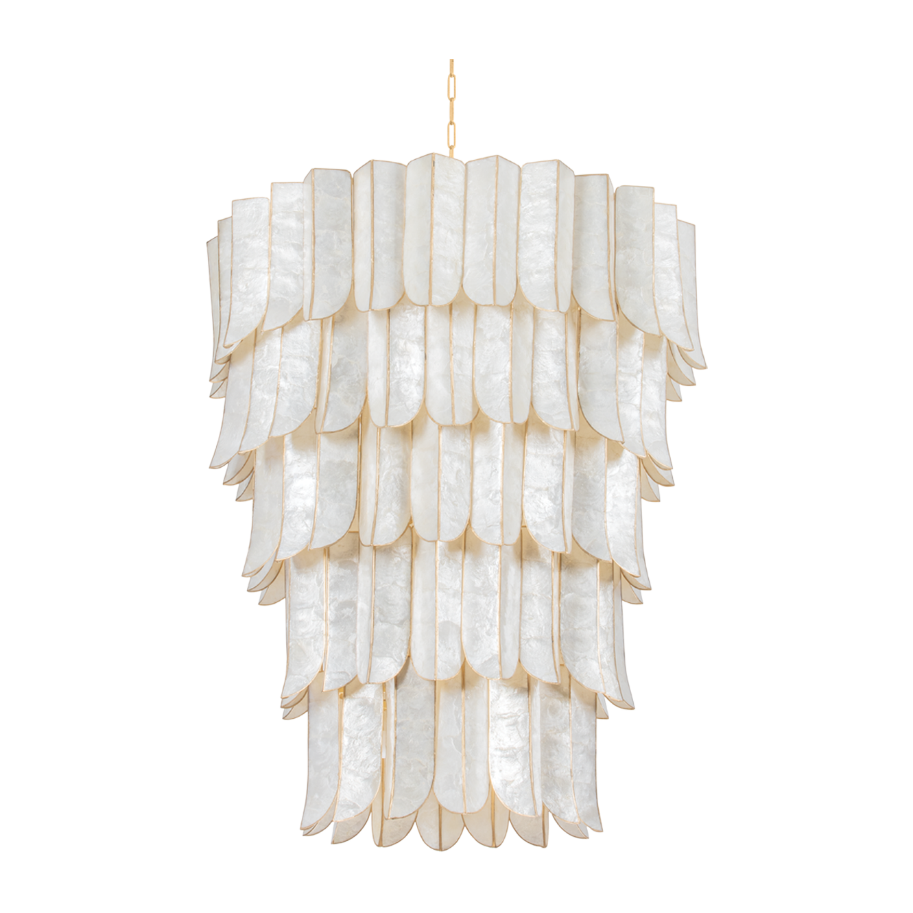 27-Light Capiz Shell Gold Chandelier / Default Title
