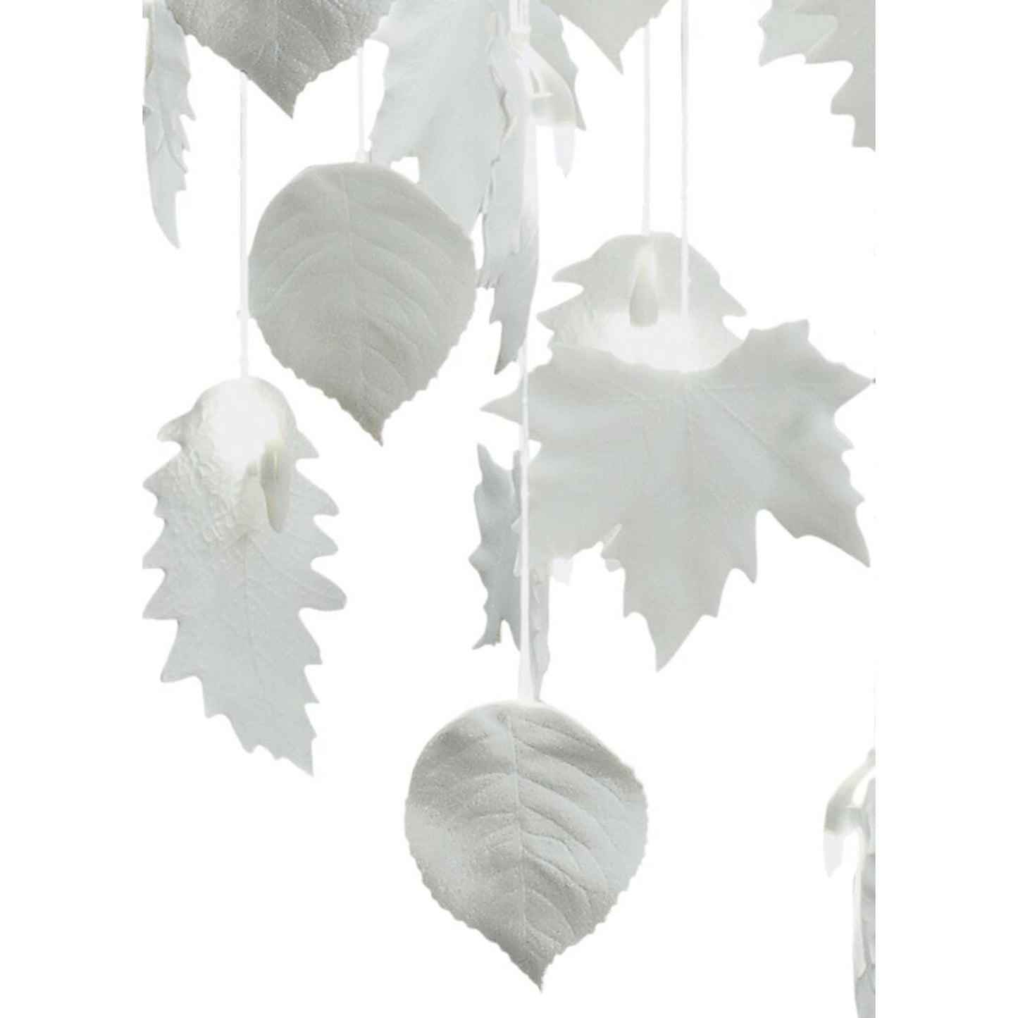 31-Inch Porcelain Leaf Fibre Optic Chandelier