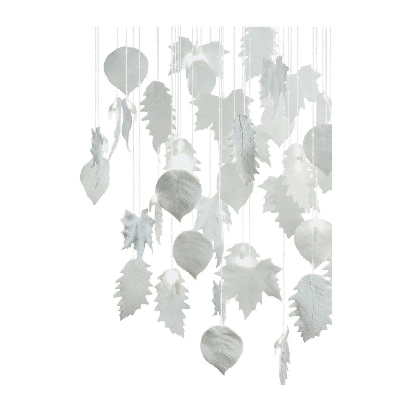 31-Inch Porcelain Leaf Fibre Optic Chandelier
