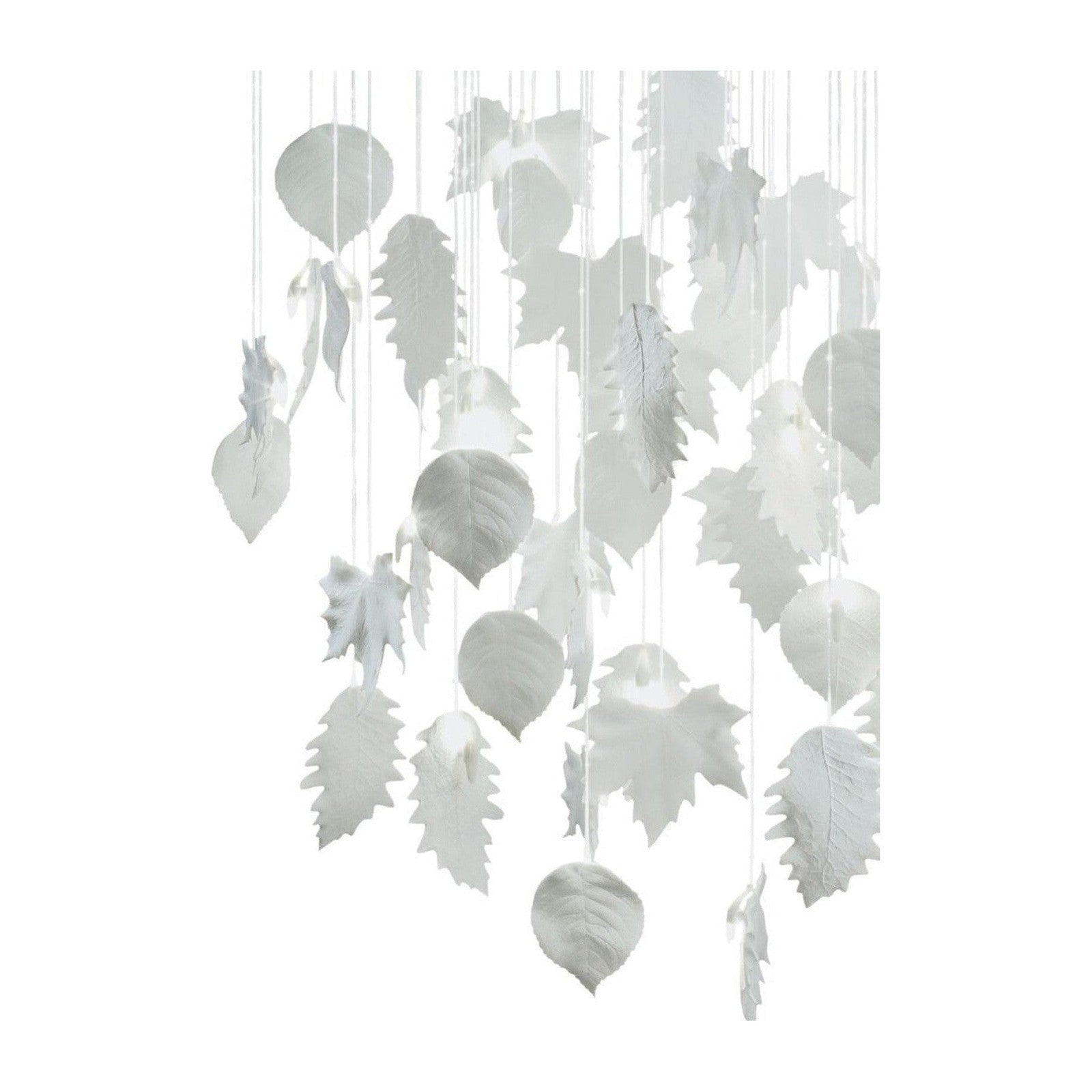 31-Inch Porcelain Leaf Fibre Optic Chandelier