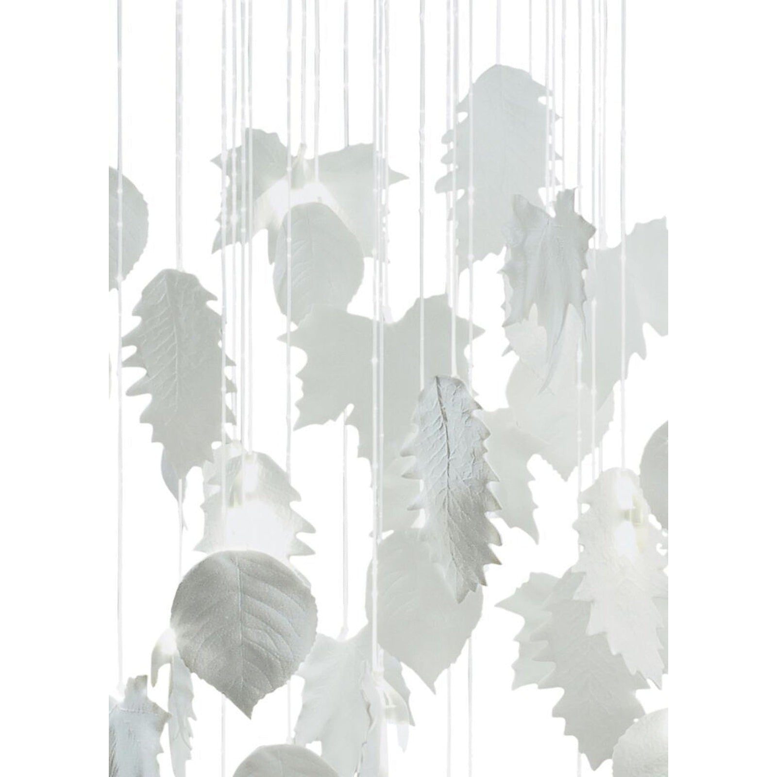31-Inch Porcelain Leaf Fibre Optic Chandelier