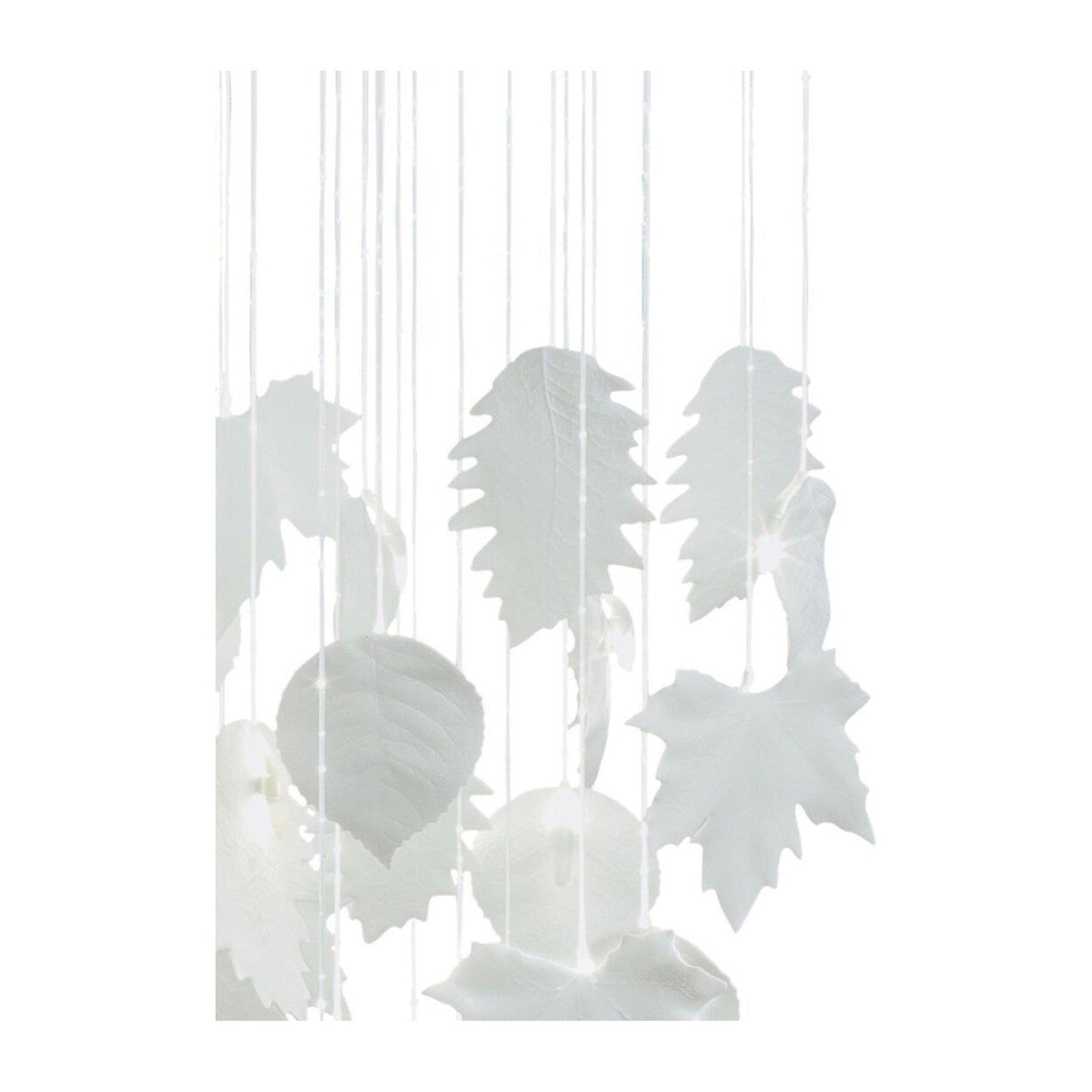 31-Inch Porcelain Leaf Fibre Optic Chandelier
