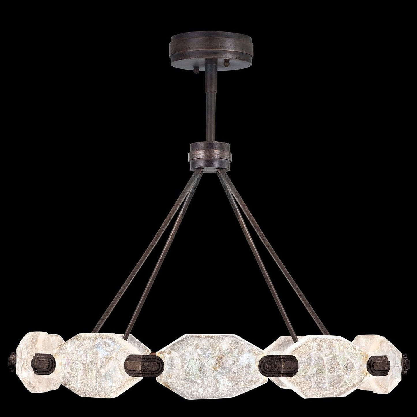 32-Inch Dichroic Glass LED Pendant / Bronze