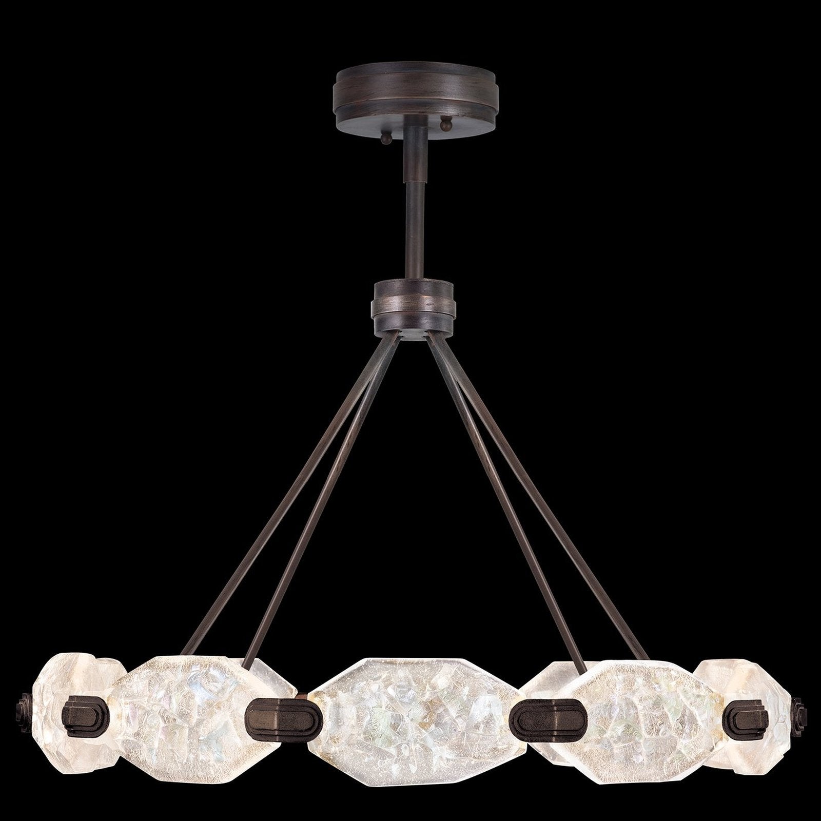 32-Inch Dichroic Glass LED Pendant / Bronze
