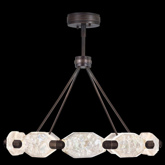 32-Inch Dichroic Glass LED Pendant / Bronze