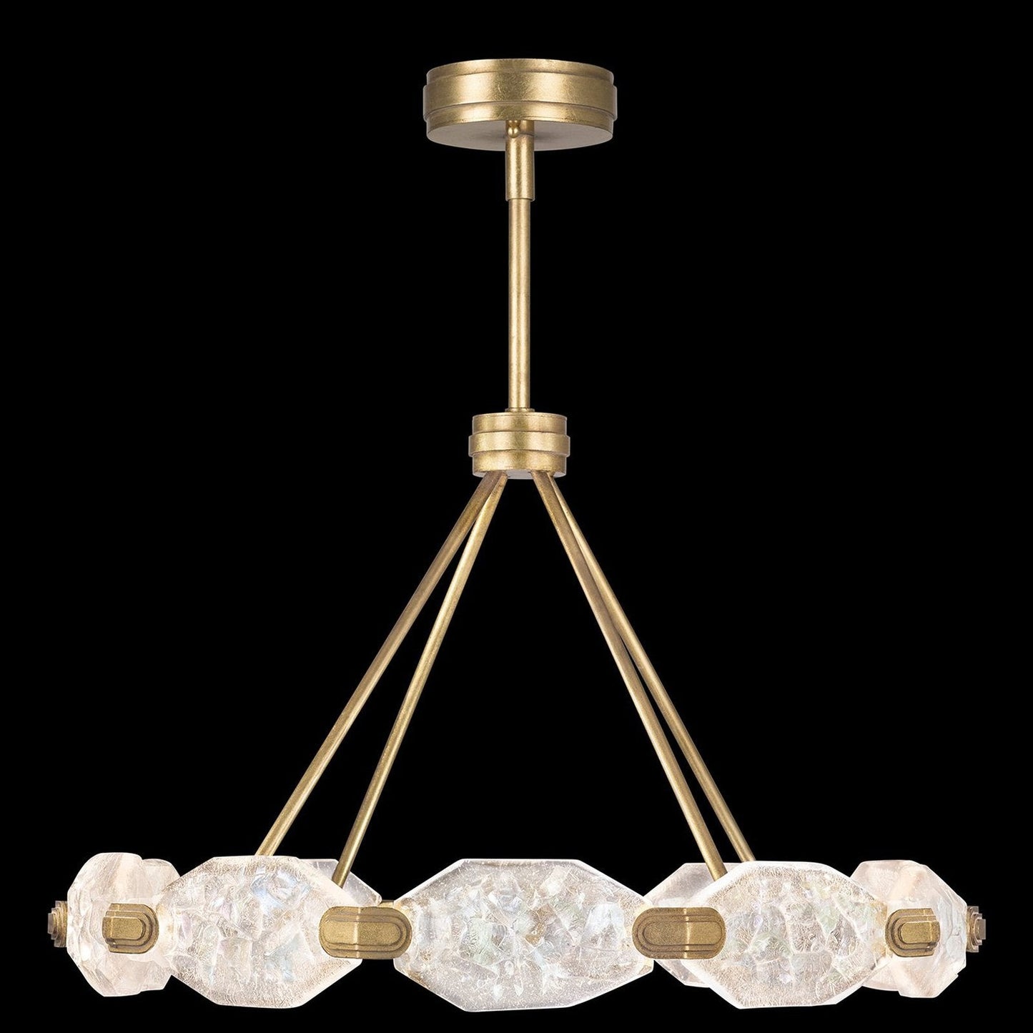 32-Inch Dichroic Glass LED Pendant / Silver