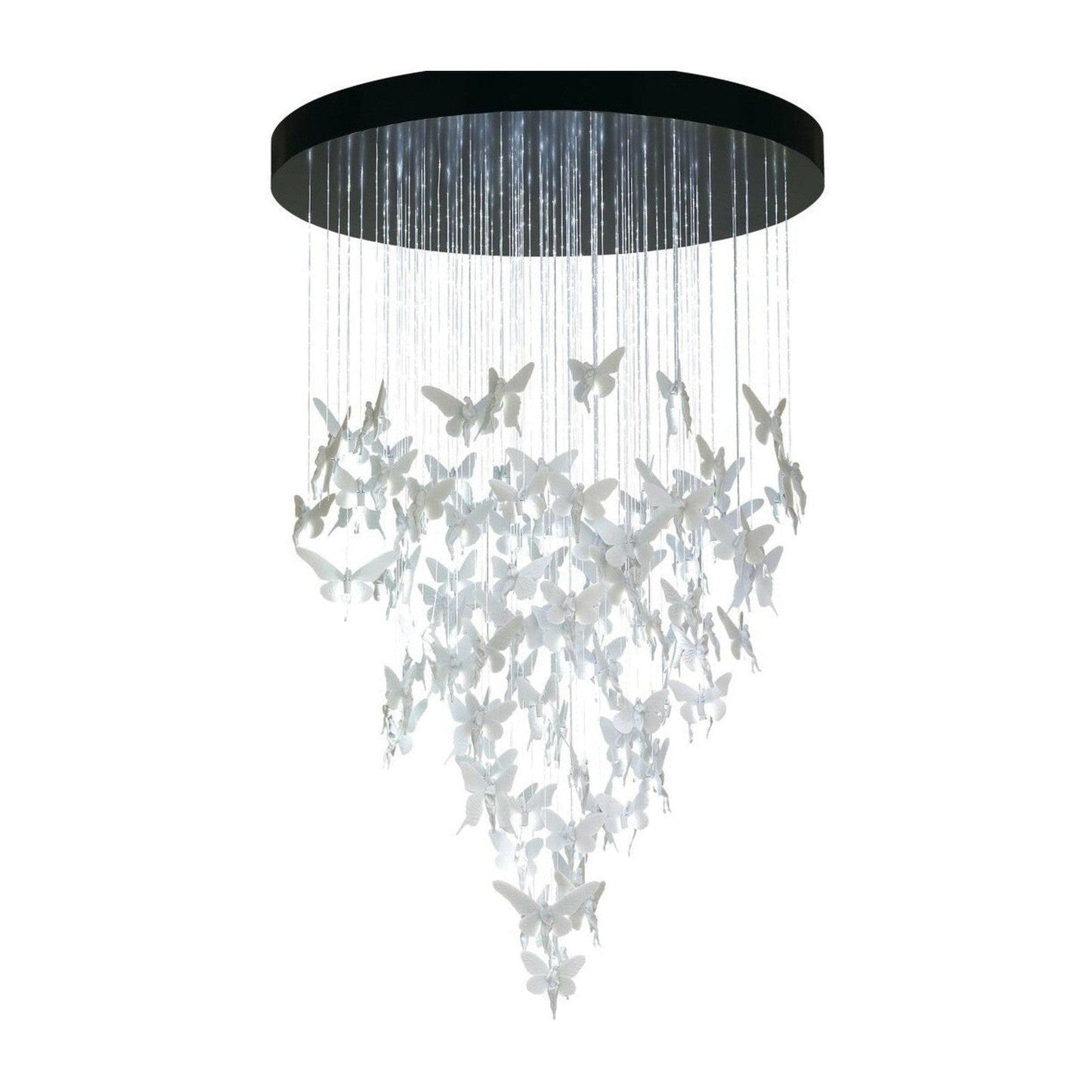 43-Inch Porcelain Fibre Optic Chandelier / White