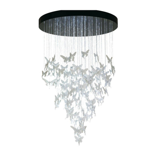 43-Inch Porcelain Fibre Optic Chandelier / White