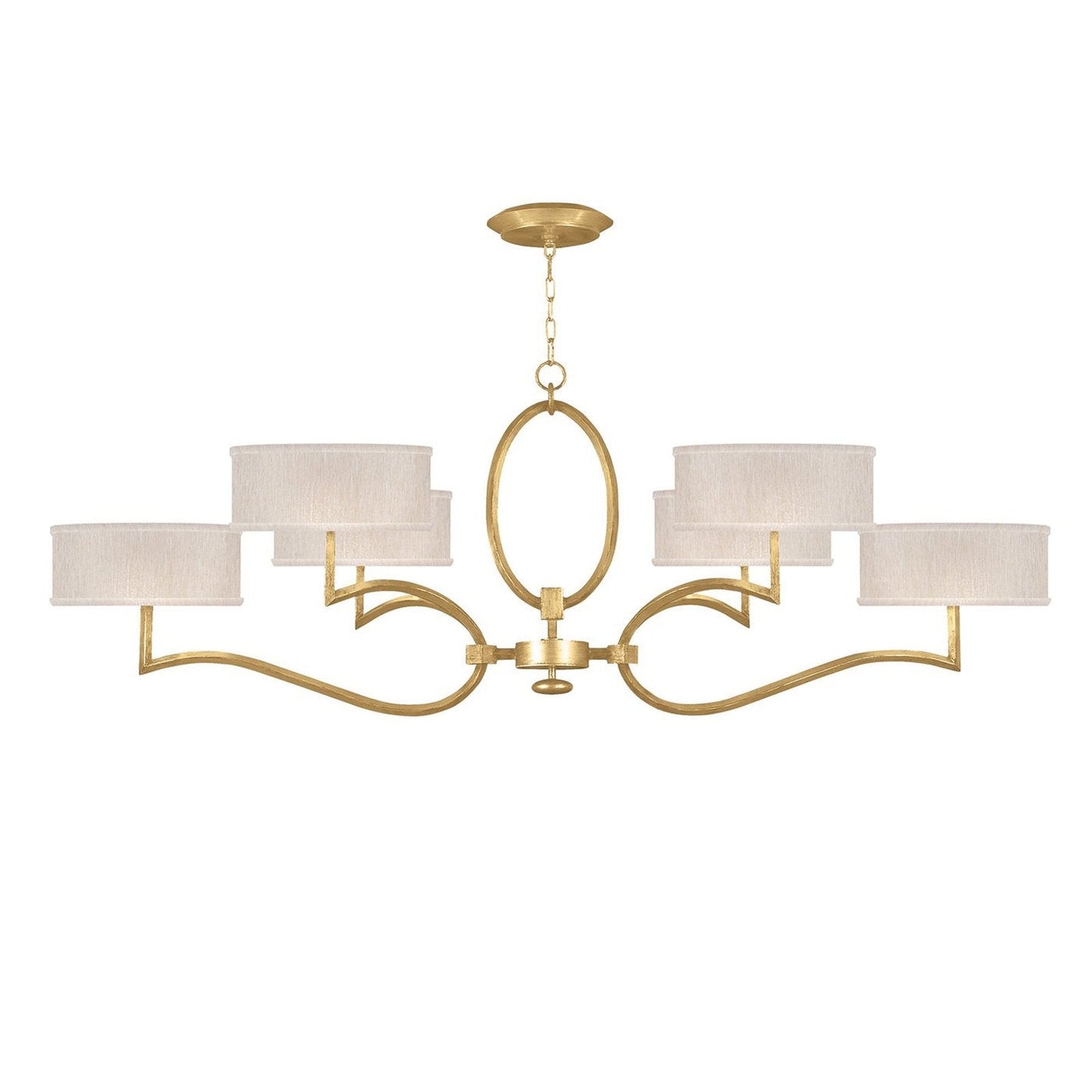 63-Inch Leaf Finish Shade Chandelier / Champagne/Gold