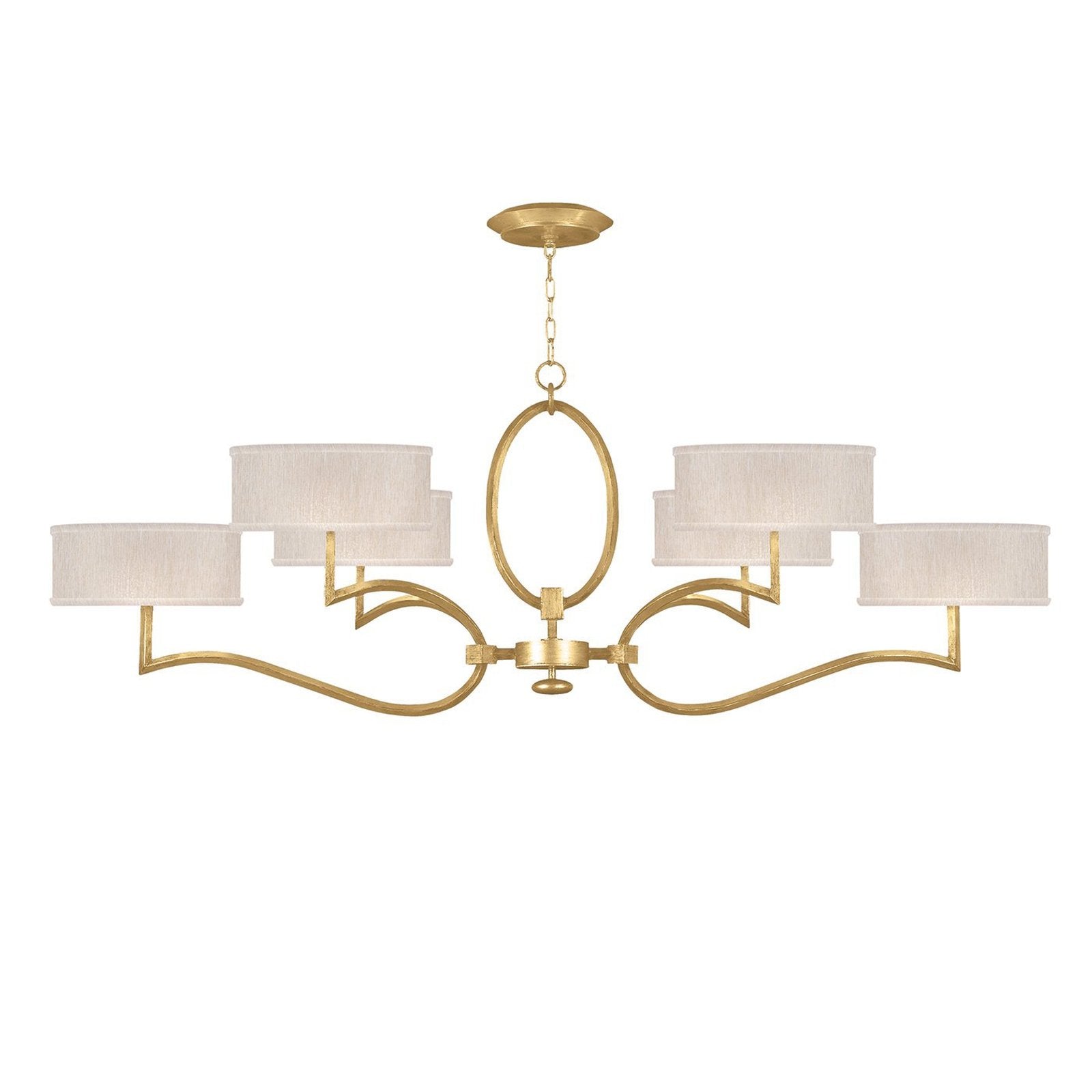 63-Inch Leaf Finish Shade Chandelier / Champagne/Gold
