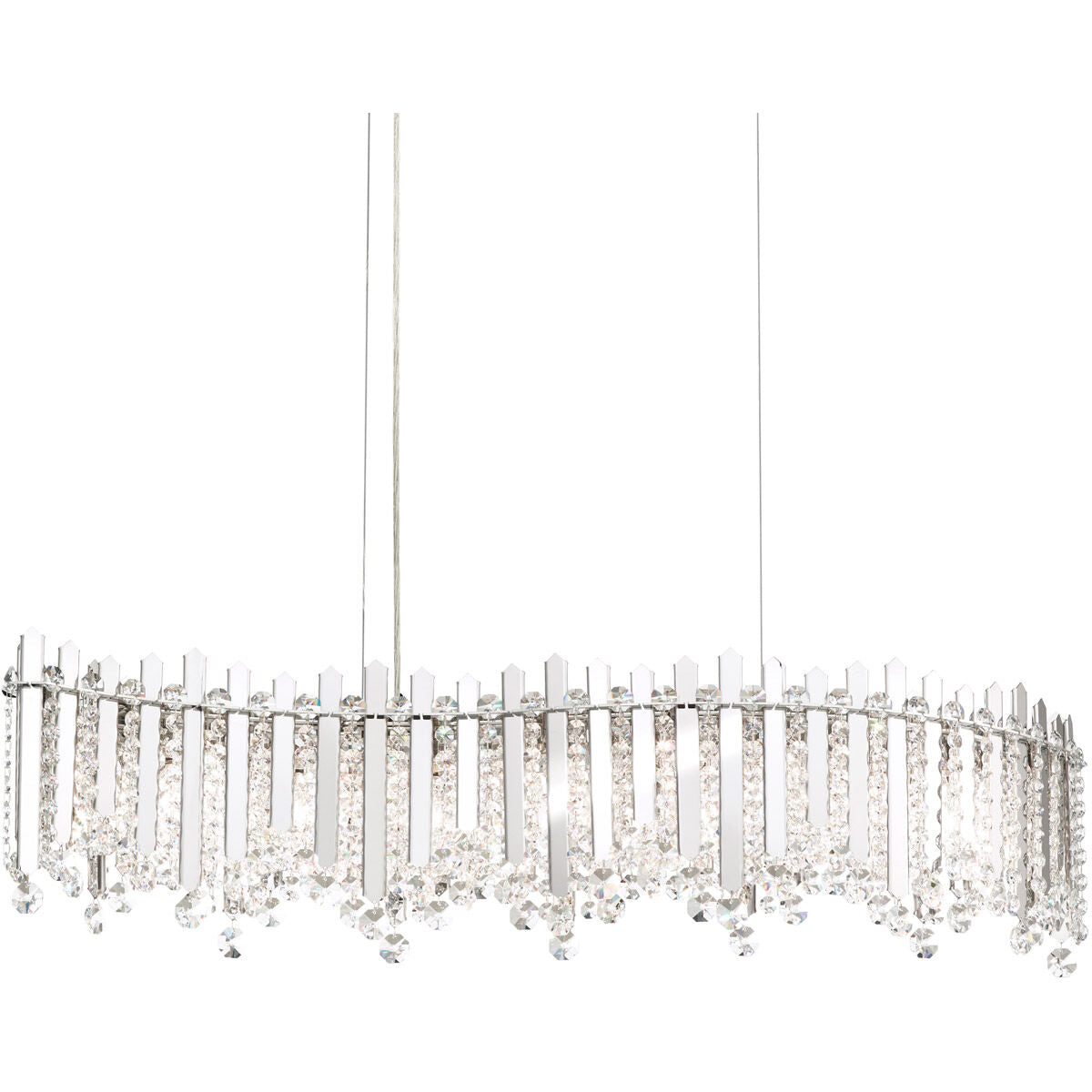 Crystal Strand Linear Pendant Light / Gold Mirror / Clear Radiance