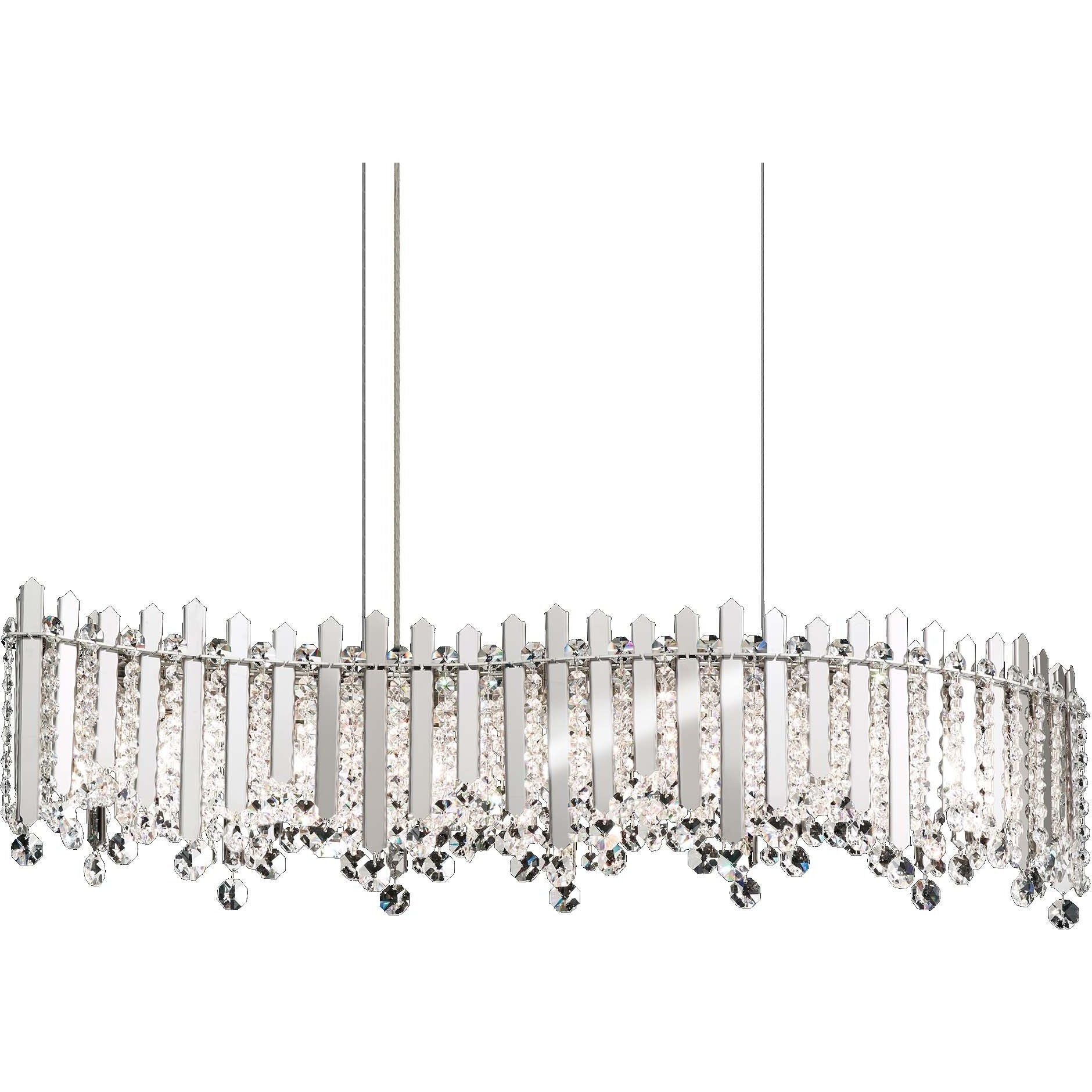 Crystal Strand Linear Pendant Light / Stainless Steel / Clear Optic Crystal