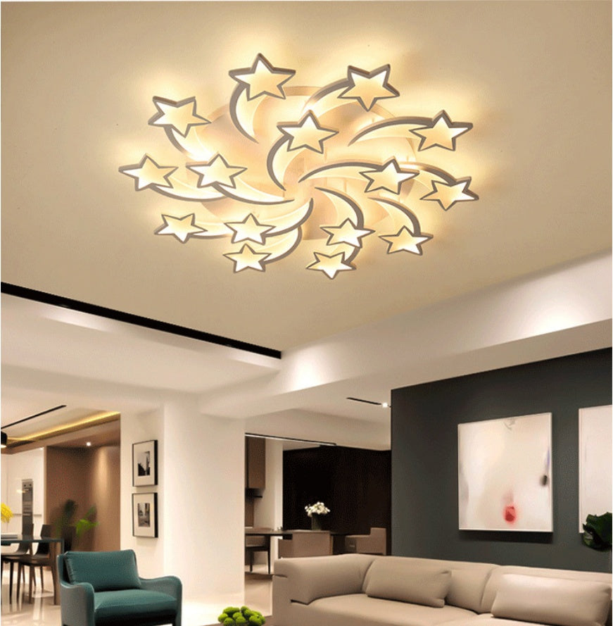 Modern LED Ceiling Light for Large Rooms / 9 Meteor Heads / Electrodeless Dimming 220V
