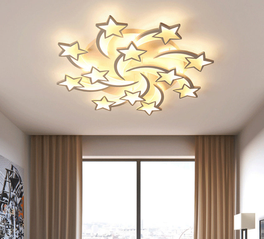 Modern LED Ceiling Light for Large Rooms / 9 Meteor Heads / Tri color dimming 220 volts
