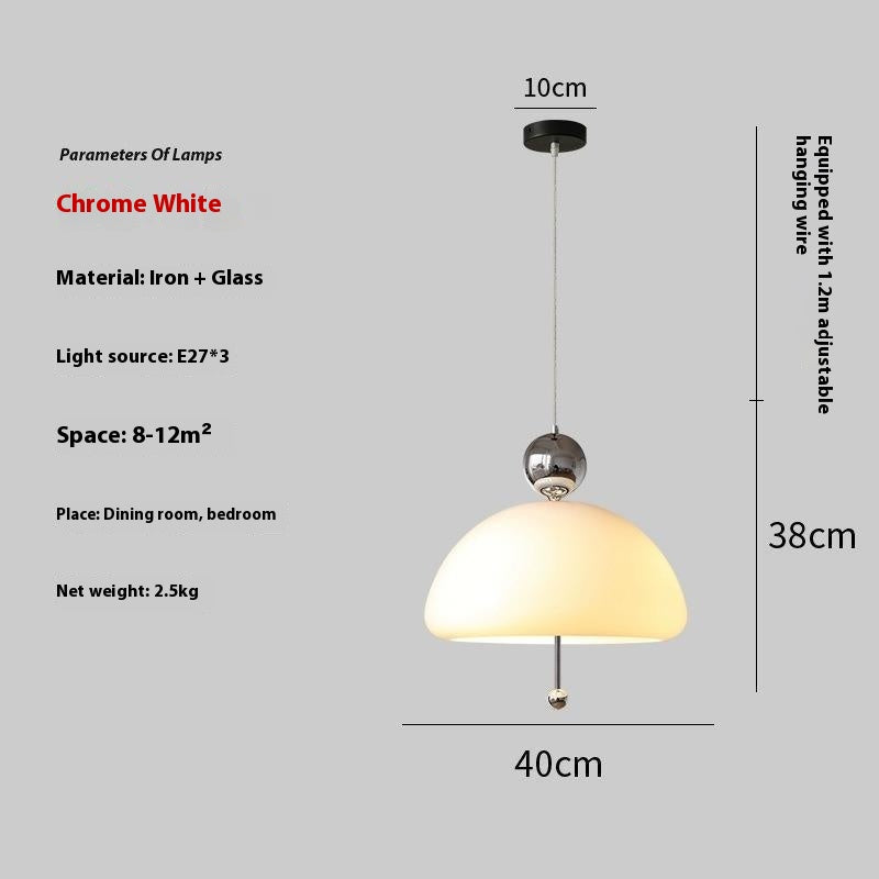 Nordic Glass and Iron Chandelier / Tricolor Light / Copper