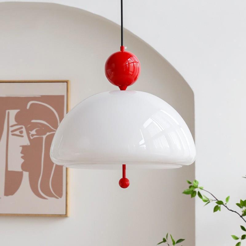 Nordic Glass and Iron Chandelier / Tricolor Light / Black