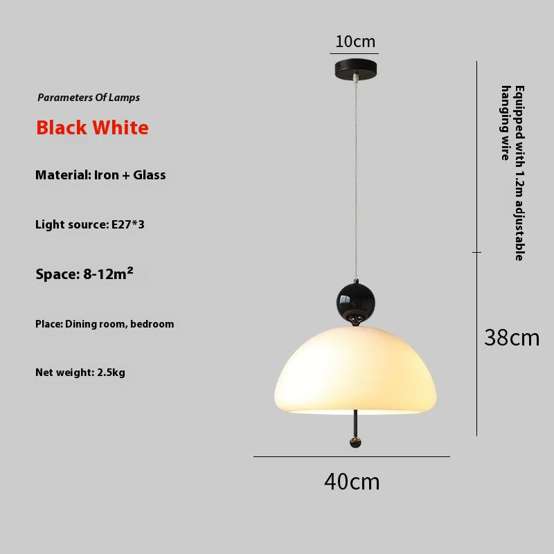 Nordic Glass and Iron Chandelier / Warm Light / Chrome