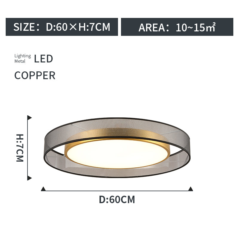 Round Copper LED Ceiling Light / Copper / 50cm