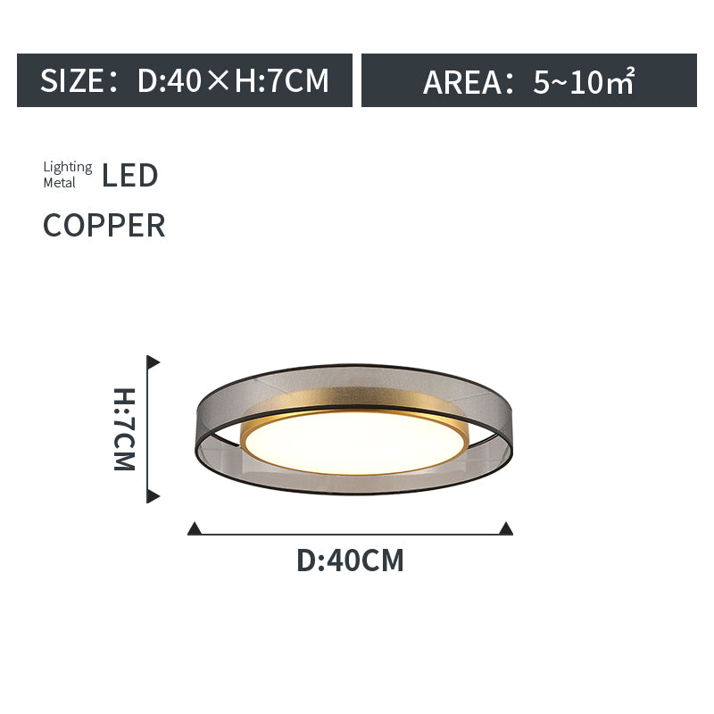 Round Copper LED Ceiling Light / Iron / 40cm