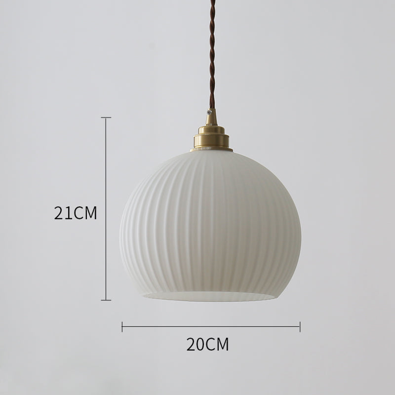 Single-Light Copper Glass Pendant Light