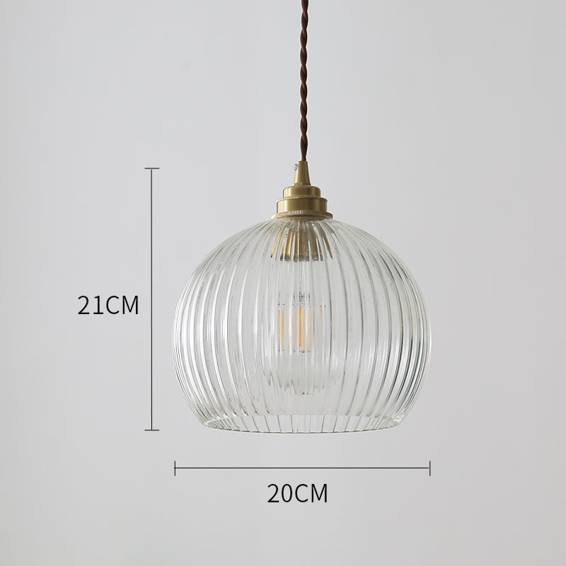 Single-Light Copper Glass Pendant Light