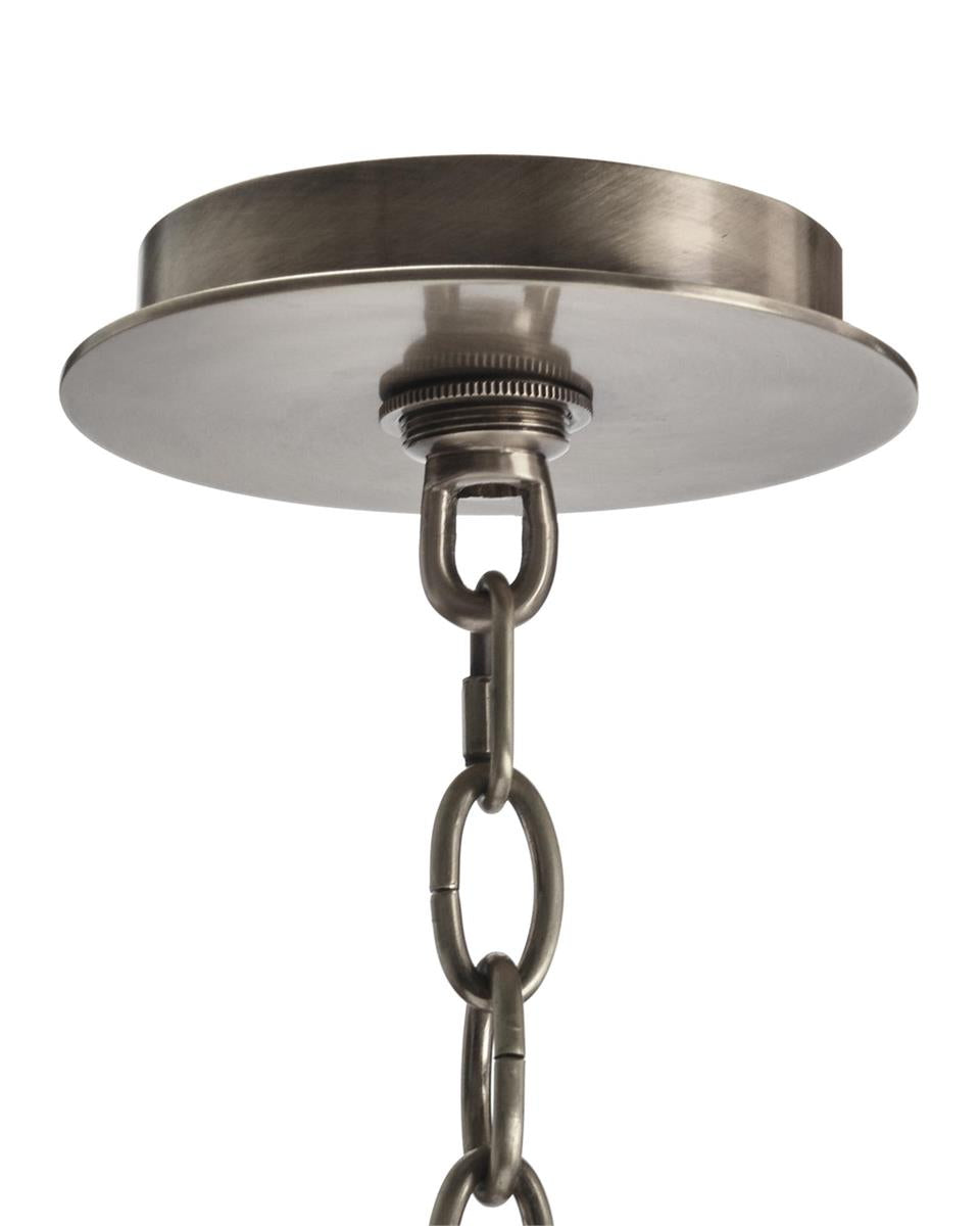 Six-Light Acrylic and Nickel Chandelier